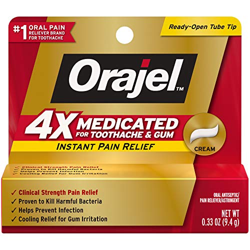 Orajel 4X for Toothache & Gum Pain: Severe Cream Tube 0.33oz- from #1 Oral Pain Relief Brand- Orajel for Instant Pain Relief, List Price is $9.99, Now Only $5.99