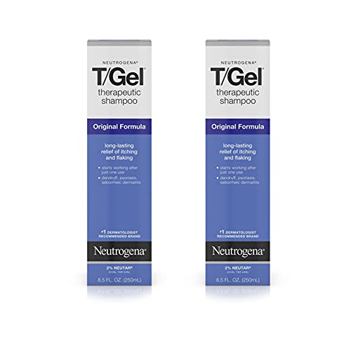 Neutrogena T/Gel Therapeutic Shampoo Original Formula, Anti-Dandruff Treatment for Lasting Relief of Itching Flaking Scalp as a Result of Psoriasis & Seborrheic Dermatitis, 2 x 8.5 fl. oz,