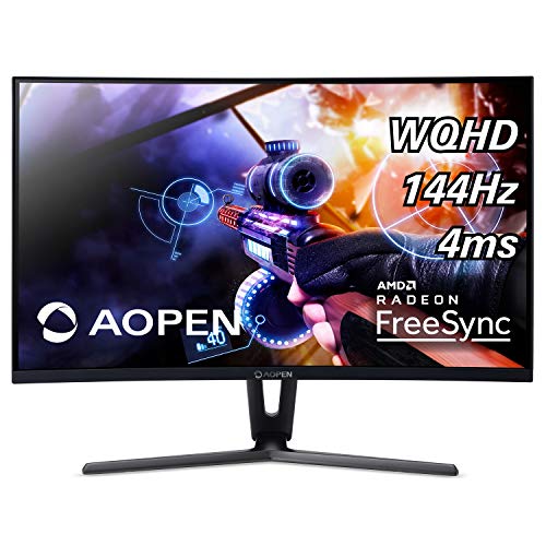 AOPEN by Acer 32HC1QUR Pbidpx 31.5吋 1800R 曲面屏 WQHD 护眼 游戏显示器，原价$359.99，现仅售$259.99，免运费！