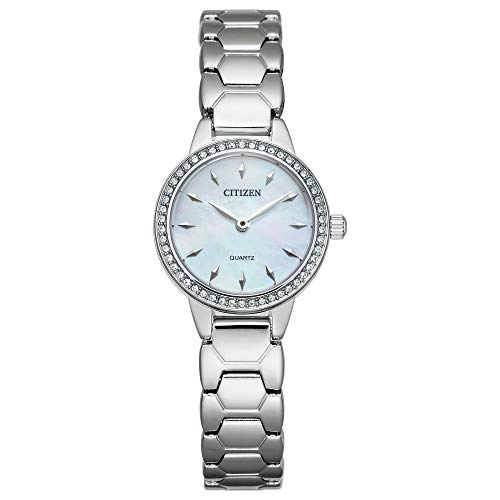 史低價！Citizen 西鐵城 EZ7010-56D女士不鏽鋼錶帶石英手錶，原價$129.99，現僅售$105.35，免運費！