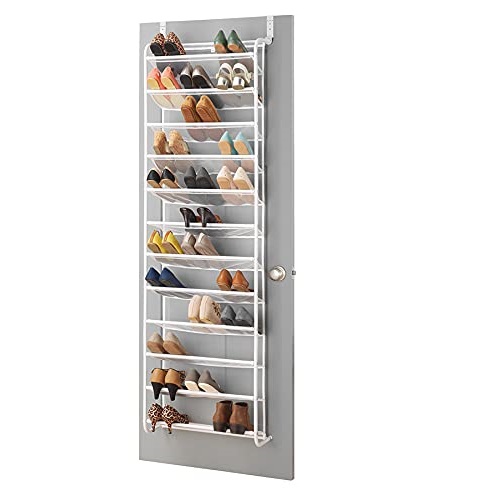 Whitmor 36-Pair Rack-White Over The Door Shoe Organizer, List Price is $39.99, Now Only $33.19