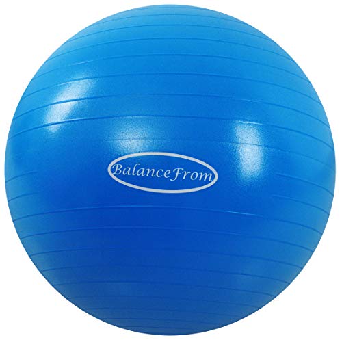 BalanceFrom Anti-Burst and Slip Resistant Exercise Ball Yoga Ball Fitness Ball Birthing Ball with Quick Pump, 2,000-Pound Capacity, Blue, 58-65cm, L,   Only $7.37