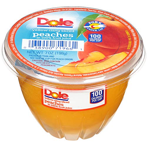 Dole Sliced Peach in 100% Juice, 7-Ounce Cups (Pack of 12),  Now Only $10.61