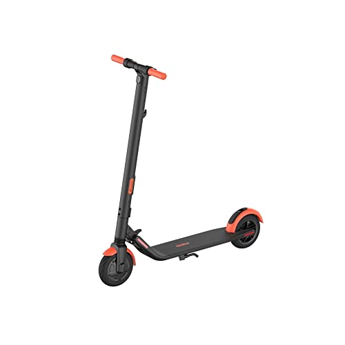 Segway Ninebot ES1L Electric Kick Scooter, Lightweight and Foldable, Upgraded Motor and Battery Pack, 8-inch Inner-Support Hollow Tires, Dark Grey & Orange, Now Only $299.99