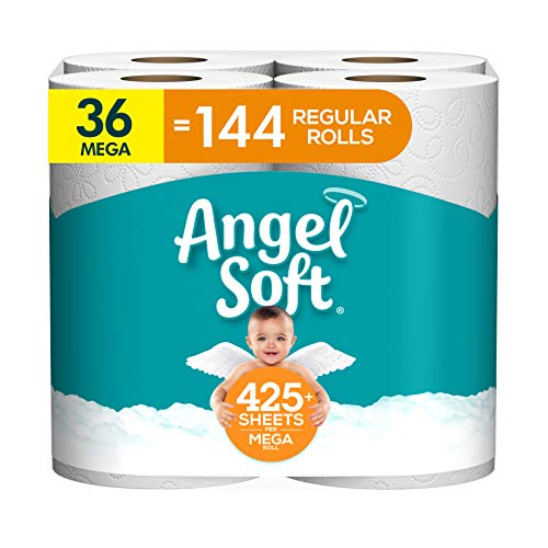 Angel Soft 厕所卫生纸，36 Mega Rolls 超大卷，相当于144普通卷，现仅售$27.96，免运费！