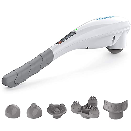 RENPHO Rechargeable Hand Held Deep Tissue Massager for Muscles, Back, Foot, Neck, Shoulder, Leg, Calf Cordless Electric Percussion Body Massage, White, List Price is $49.99, Now Only $28.49