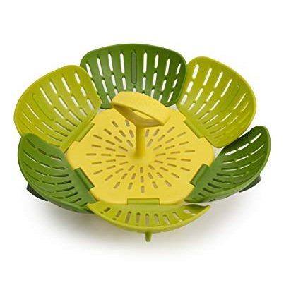 Joseph Joseph Bloom Steamer Basket Folding Non-Scratch BPA-Free Plastic and Silicone, Green, Now Only $7.49