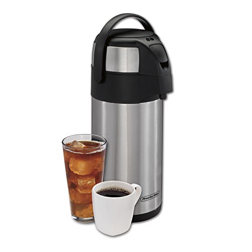 Proctor Silex 3 Liter Airpot Hot Coffee Beverage Dispenser with Pump, Vacuum Insulated, Compact and Portable, 12-Hour Heat Retention/24-Hour Cold Retention, Stainless Steel, 40411, Only $24.99