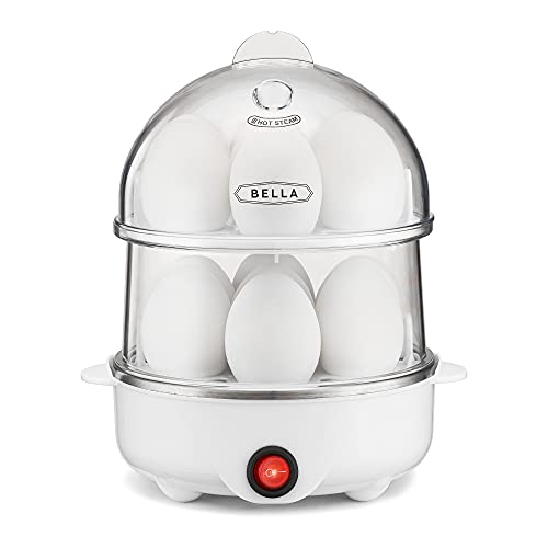 BELLA 17288 Double Cooker, Rapid Boiler, Poacher Maker Make up to 14 Large Boiled Eggs, Poaching and Omelete Tray Included, Stack, White, List Price is $22.99, Now Only $14.1, You Save $8.89 (39%)