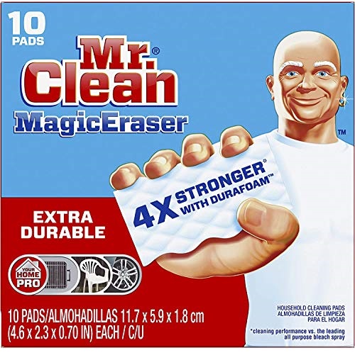 Mr. Clean Magic Eraser, Extra Durable Pro Version, Shoe, Bathroom, and Shower Cleaner, Cleaning Pads with Durafoam, 10 Count, Now Only $7.79