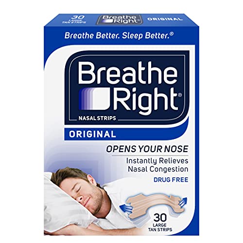 Breathe Right Original Nose Strips to Reduce Snoring and Relieve Nose Congestion, Tan, 30 Count (Packaging May Vary), List Price is $17.43, Now Only $7.88