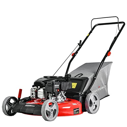 PowerSmart Lawn Mower Gas Powered - 21 Inch, 144CC 4-Stroke Engine, 5 Grass Cutting Heights Adjustable, 3-in-1 Push Mower DB2321PR