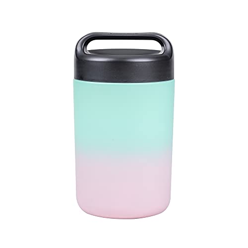 Goodful Vacuum Sealed Insulated Food Jar with Handle Lid, Stainless Steel Thermos, Lunch Container, 16 Oz, Ombre Pink to Blue, List Price is $14.99, Now Only $12.51