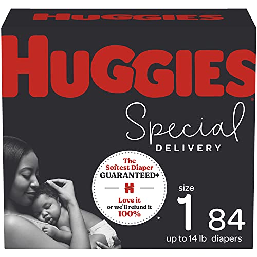 Hypoallergenic Baby Diapers Size 1, 84 Ct, Huggies Special Delivery, Softest Diaper, Safe for Sensitive Skin, List Price is $27.19, Now Only $15.99, You Save $11.20 (41%)