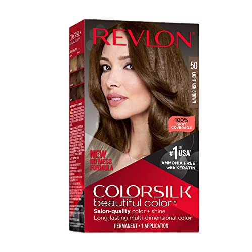 Colorsilk Beautiful Color Permanent Hair Color, Long-Lasting High-Definition Color, Shine & Silky Softness with 100% Gray Coverage, Ammonia Free, 050 Light Ash Brown, Only $1.85