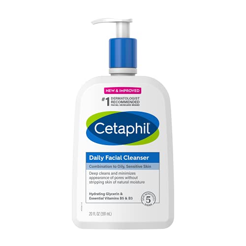 Face Wash by CETAPHIL, Daily Facial Cleanser for Sensitive, Combination to Oily Skin, NEW 20 oz, Gentle Foaming, Soap Free, Hypoallergenic, List Price is $14.99, Now Only $8.00
