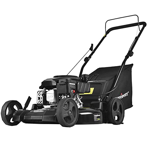 PowerSmart Push Lawn Mower Gas Powered - 21 Inch, 170CC 4-Stroke Engine, 3-in-1 Gas Lawn Mower with Bag, 5 Adjustable Heights 1.18