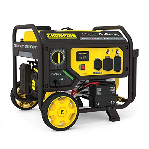 Champion Power Equipment 201052 4750/3800-Watt Dual Fuel Portable Generator with Electric Start, Wheel Kit, List Price is $799, Now Only $373.3, You Save $425.70 (53%)