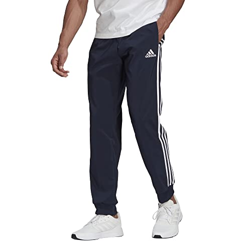 adidas Men's Aeroready Essentials Tapered Cuff Woven 3-Stripes Pants, List Price is $45, Now Only $19.52