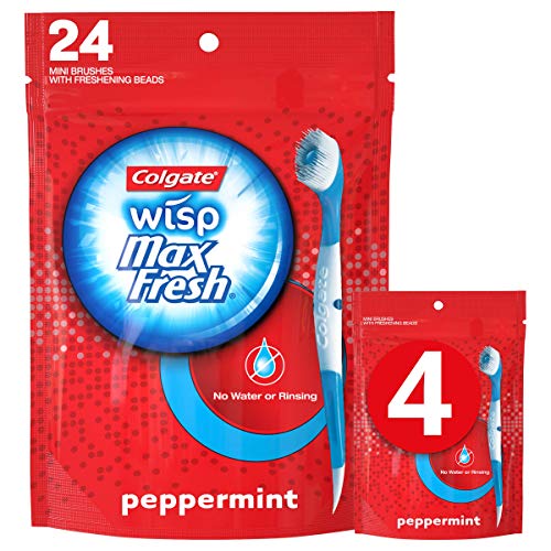 Colgate Max Fresh Wisp Disposable Mini Travel Toothbrushes, Peppermint - 24 Count (4 Pack), List Price is $31.96, Now Only $12.22