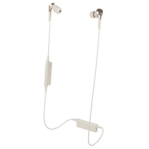Audio-Technica ATH-CKS550XBTCG Solid Bass Bluetooth Wireless In-Ear Headphones, Champagne-Gold, List Price is $79, Now Only $28.60