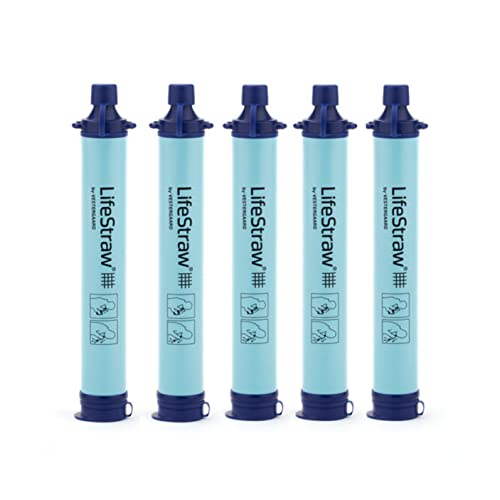 LifeStraw Personal Water Filter for Hiking, Camping, Travel, and Emergency Preparedness, 5 Pack, Blue, List Price is $64.95, Now Only $48.72, You Save $16.23 (25%)