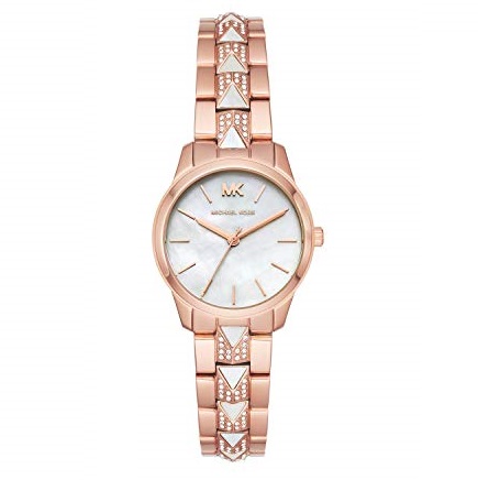 Michael Kors Women's Runway Mercer Quartz Watch with Stainless Steel Strap, Rose Gold, 14 (Model: MK6674), List Price is $275.00, Now Only $104.95