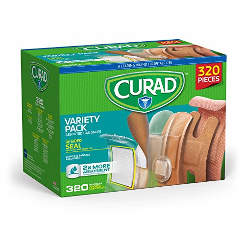 Curad Bulk Variety Pack Assorted Bandages, Flex-Fabric, Waterproof, Plastic, Knuckle, Heavy Duty Bandages (320 Count), List Price is $14.99, Now Only $11.49, You Save $3.50 (23%)