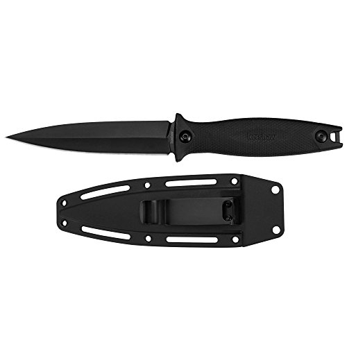 Kershaw Secret Agent (4007); Concealable Boot Knife with Strong Single Edge 4.4 Inch 8Cr13MoV Steel Blade; Arrives with Dual Carry Molded Sheath and Stealthy Non-Reflective Black Oxide  $25.59