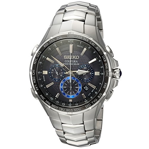 Seiko Men's COUTURA Stainless Steel Japanese-Quartz Watch with Stainless-Steel Strap, Silver, 26.3 (Model: SSG009), List Price is $595, Now Only $255.00
