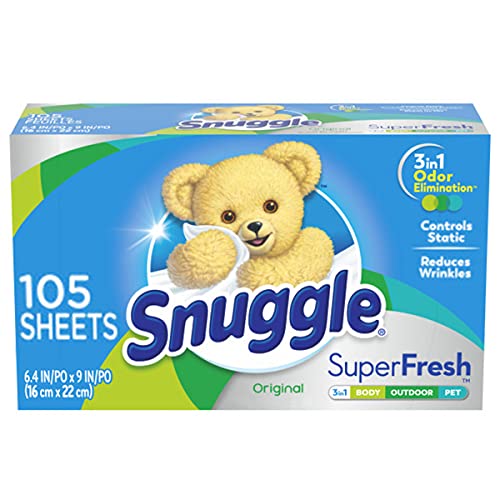 Snuggle Plus Super Fresh Fabric Softener Dryer Sheets with Odor Fighting Ingredients, 105 Count, Only $3.77
