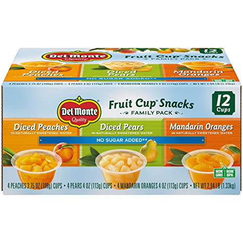 Del Monte No Sugar Added Variety Fruit Cups (Peaches, Pears, Mandarin Oranges), 4 Ounce (Pack of 12) 2002456, Now Only $5.51