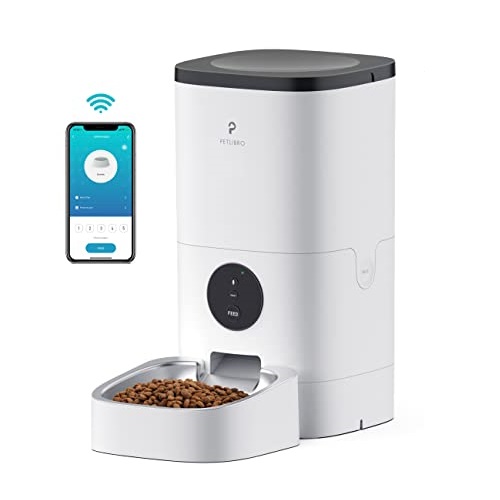 PETLIBRO Automatic Cat Feeder, 2.4G WiFi Enabled Smart Food Dispenser with Stainless Steel Food Bowl for Dry Food, APP Control and Up to 10 Meals Per Day 10s Voice Recorder 4L/6L,  Only $71.99