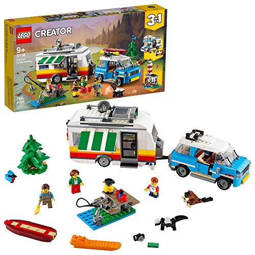 LEGO Creator 3in1 Caravan Family Holiday 31108 Vacation Toy Building Kit for Kids Who Love Creative Play and Camping Adventure Playsets with Cute Animal Figures (766 Pieces),  Only $56