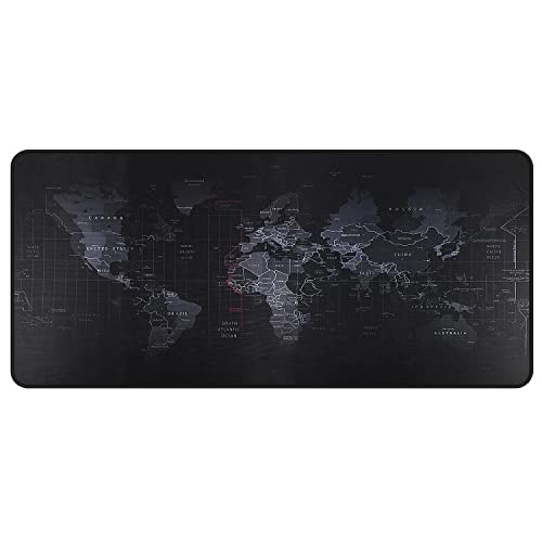 Gaming Mouse Map Pad XX Large 35.4X15.74X0.12in,Extended Mousepad with Stitched Edges,Non-Slip Base,Waterproof Pad,Desktop Pad Suitable for Gamers,Desktop,Office and Home,World Map,  Only $7.49