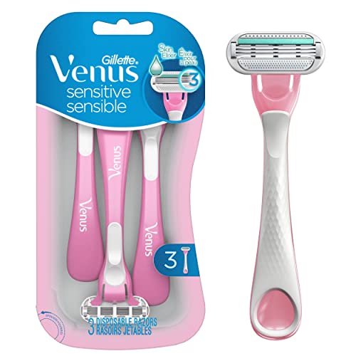 Gillette Venus Sensitive Disposable Razors for Women with Sensitive Skin, 3 Count, Delivers Close Shave with Comfort, Now Only $6.62