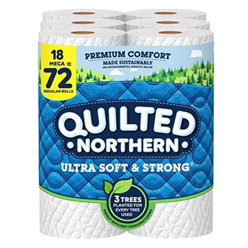 Quilted Northern Ultra Soft & Strong Toilet Paper, 18 Mega Rolls = 72 Regular Rolls, 2-ply Bath Tissue (Packaging May Vary), Now Only $18.87