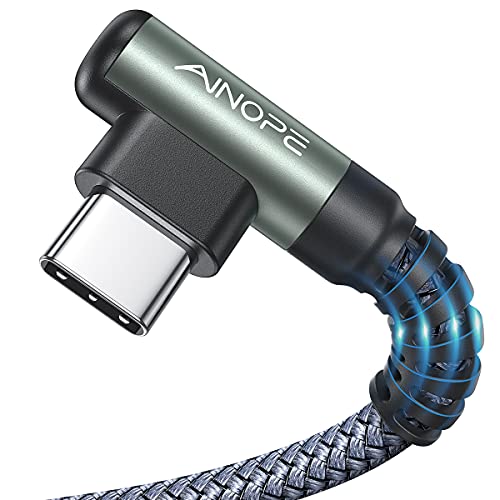 实用好物，白菜价！AINOPE USB C耐用尼龙编织电缆6.6 英尺，2条，3.1A快充，直角连接头，折上折后仅售$5.39