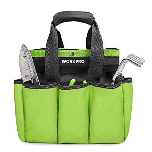 WORKPRO Garden Tool Bag, Garden Tote Storage Bag with 8 Pockets, Home Organizer for Indoor and Outdoor Gardening, Garden Tool Kit Holder (Tools NOT Included), 12