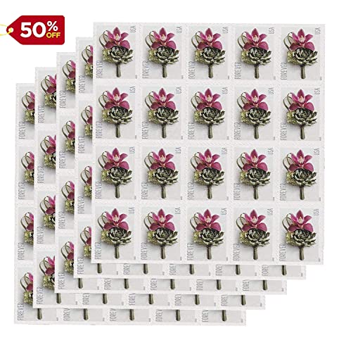 100 Contemporary Boutonniere Forever Stamps Valentine, Wedding Floral Stamps Wedding Celebration Anniversary Flowers Party