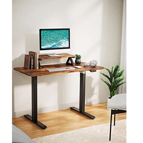 Totnz Electric Standing Desk Height Adjustable Table, Ergonomic Home Office Furniture, 55 inch, Rustic, List Price is $269.99, Now Only $179.99, You Save $90.00 (33%)
