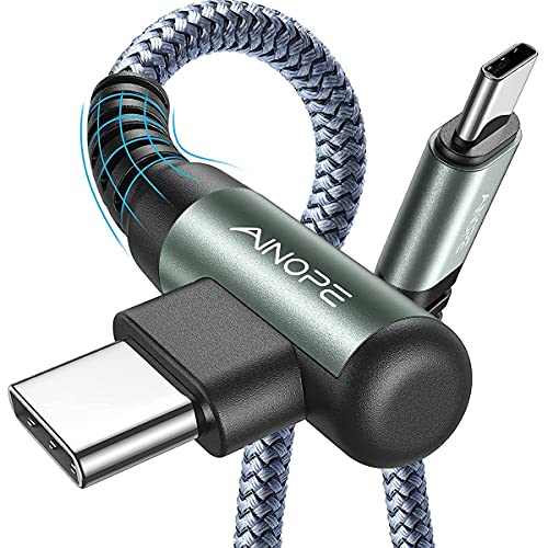 实用好物，相当白菜！AINOPE USB C to USB C充电线，6.6 英尺2条，60W 3.1A，直角转角，广泛兼容，折上折后仅售$5.49