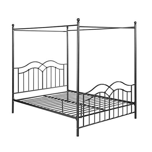 Christopher Knight Home Simona Traditional Iron Canopy Queen Bed Frame, Charcoal Gray, List Price is $319.15, Now Only $158.50