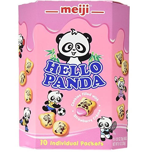 Meiji 明治草莓夹心熊猫小饼干，9.1 oz，原价$8.84，现仅售$4.73，免运费！