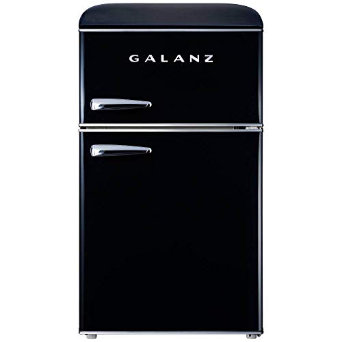 Galanz Retro Compact Mini Fridge with Freezer, 2-Door, Energy Efficient, Small Refrigerator for Dorm, Office, Bedroom, 3.1 cu ft, Black, List Price is $279.99, Now Only $166.71, You Save $113.28 (40%)