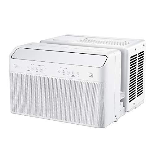 Midea 8,000 BTU U-Shaped Smart Inverter Window Air Conditioner–Cools up to 350 Sq. Ft., Ultra Quiet with Open Window Flexibility, Works with Alexa/Google Assistant, 35% Energy Savings  $224.99