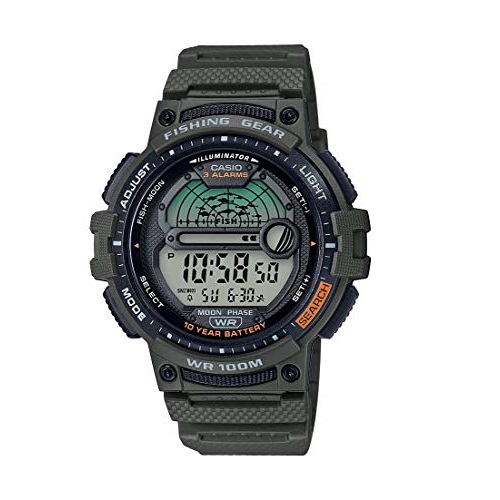 Casio Men's Fishing Timer Quartz Watch with Resin Strap, Green, 24.1 (Model: WS-1200H-3AVCF), List Price is $26.95, Now Only $19.92, You Save $7.03 (26%)