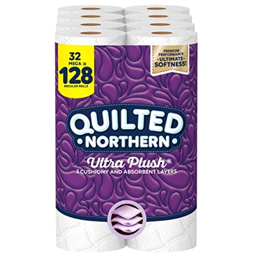 Quilted Northern Ultra Plush Toilet Paper, 32 Mega Rolls = 128 Regular Rolls, 3-Ply Bath Tissue (Packaging May Vary), Now Only $25.92