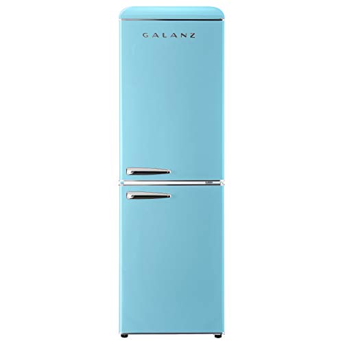 Galanz GLR74BBER12 Retro Bottom Mount Refrigerator, Adjustable Mechanical Thermostat with True Freezer, Blue, 7.4 Cu Ft,   Only $505.10
