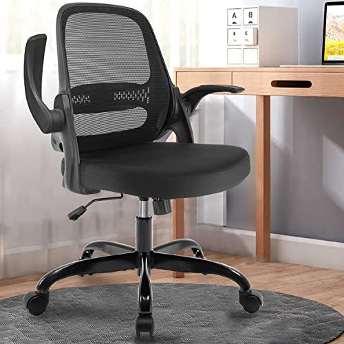 Office Chair, KERDOM Ergonomic Desk Chair, Breathable Mesh Computer Chair, Comfy Swivel Task Chair with Flip-up Armrests and Adjustable Height, List Price is $129.99, Now Only $89.99